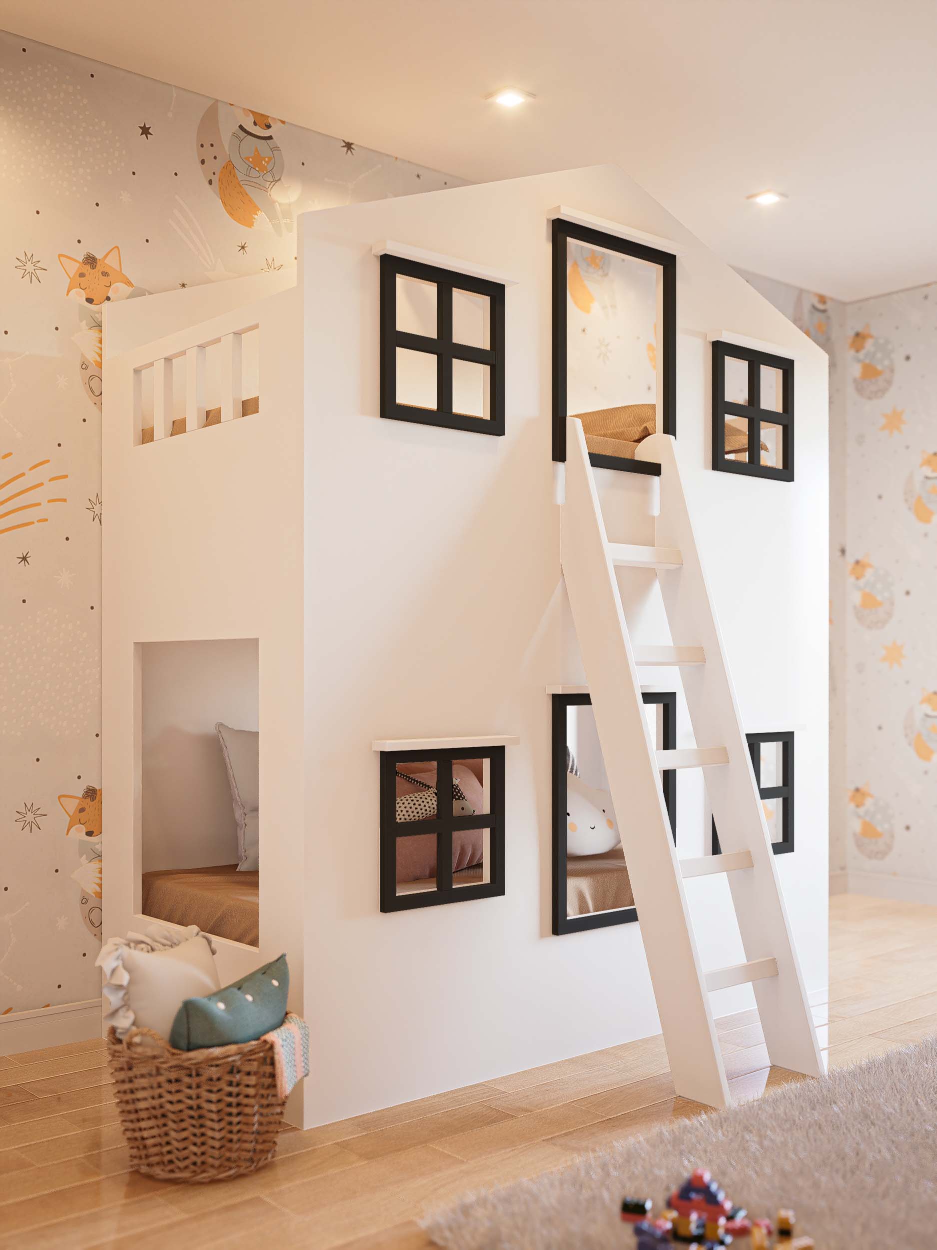 CAMA MONTESSORI DOBLE NEGRA