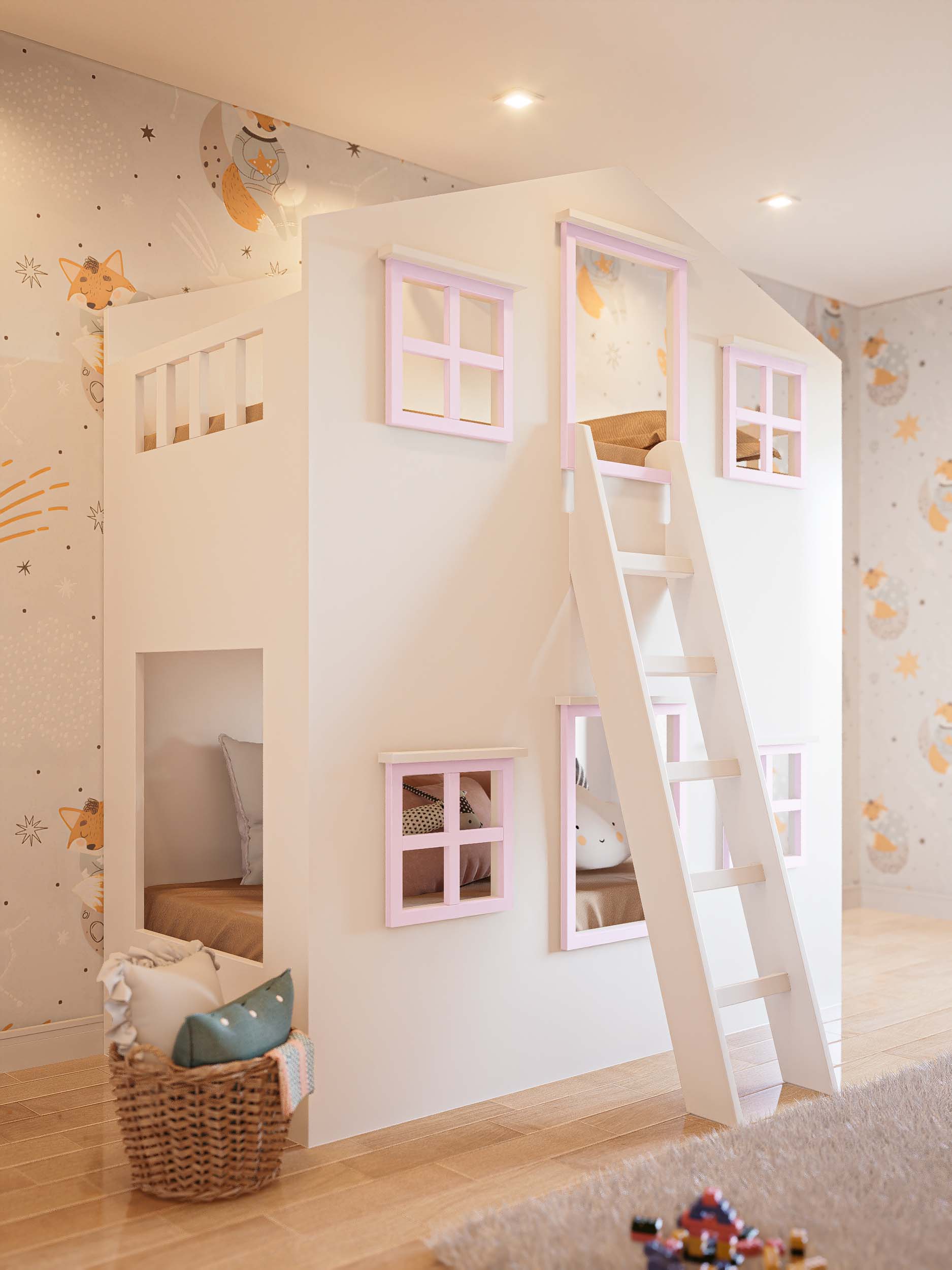CAMA MONTESSORI DOBLE ROSA
