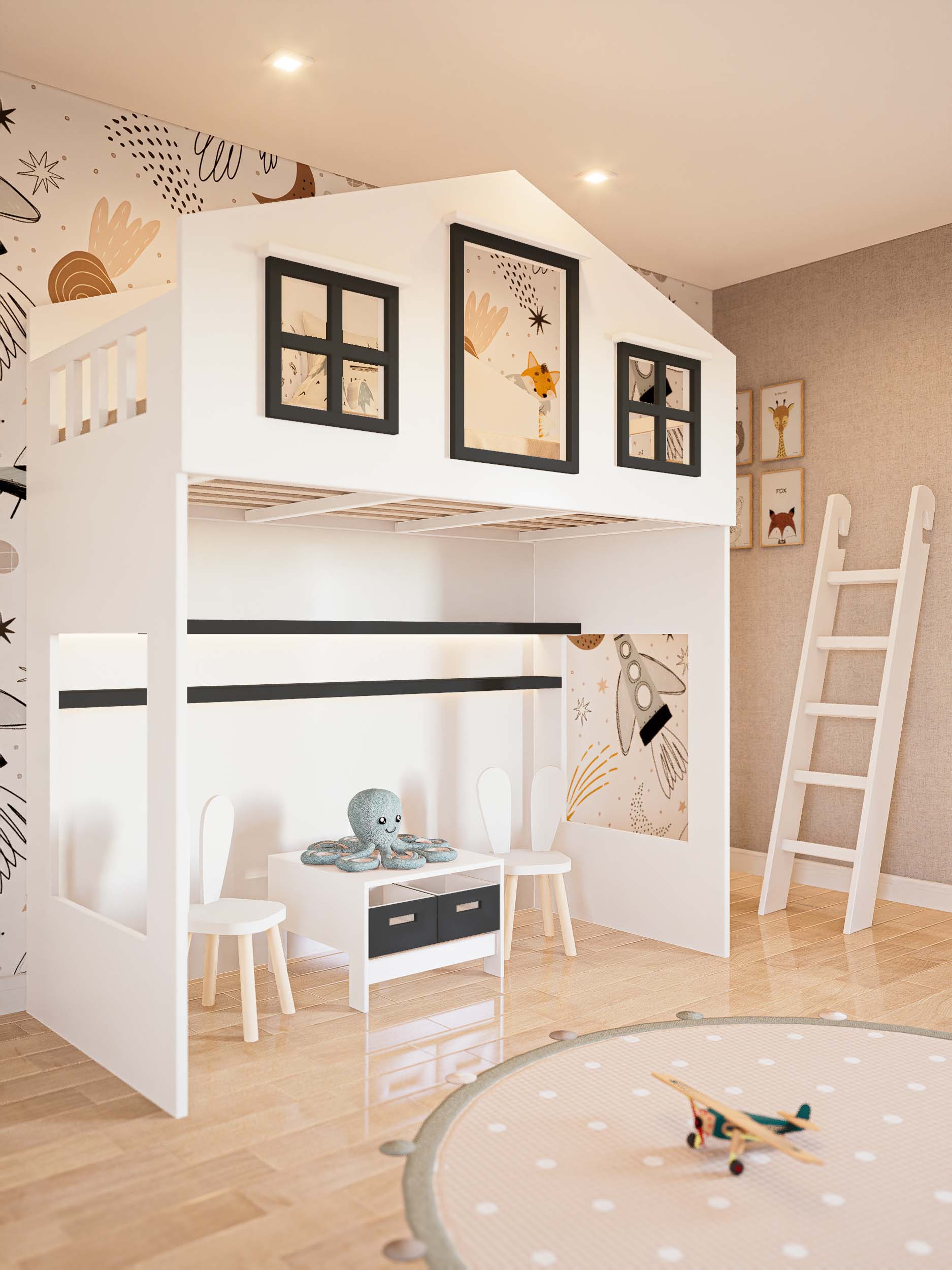 CAMA MONTESSORI PLAYROOM NEGRO2