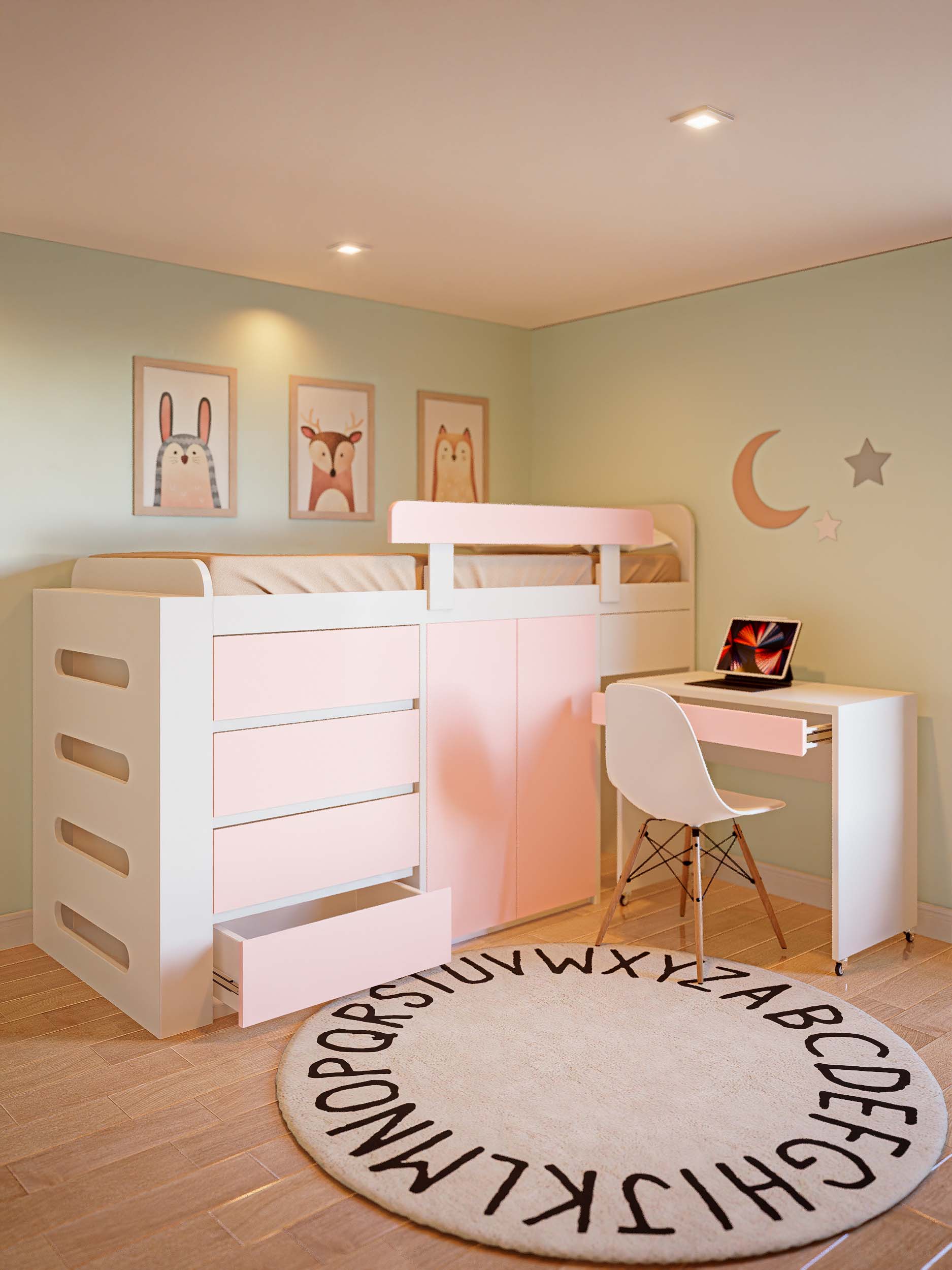 CAMA MULTIFUNCIONAL ROSA 1