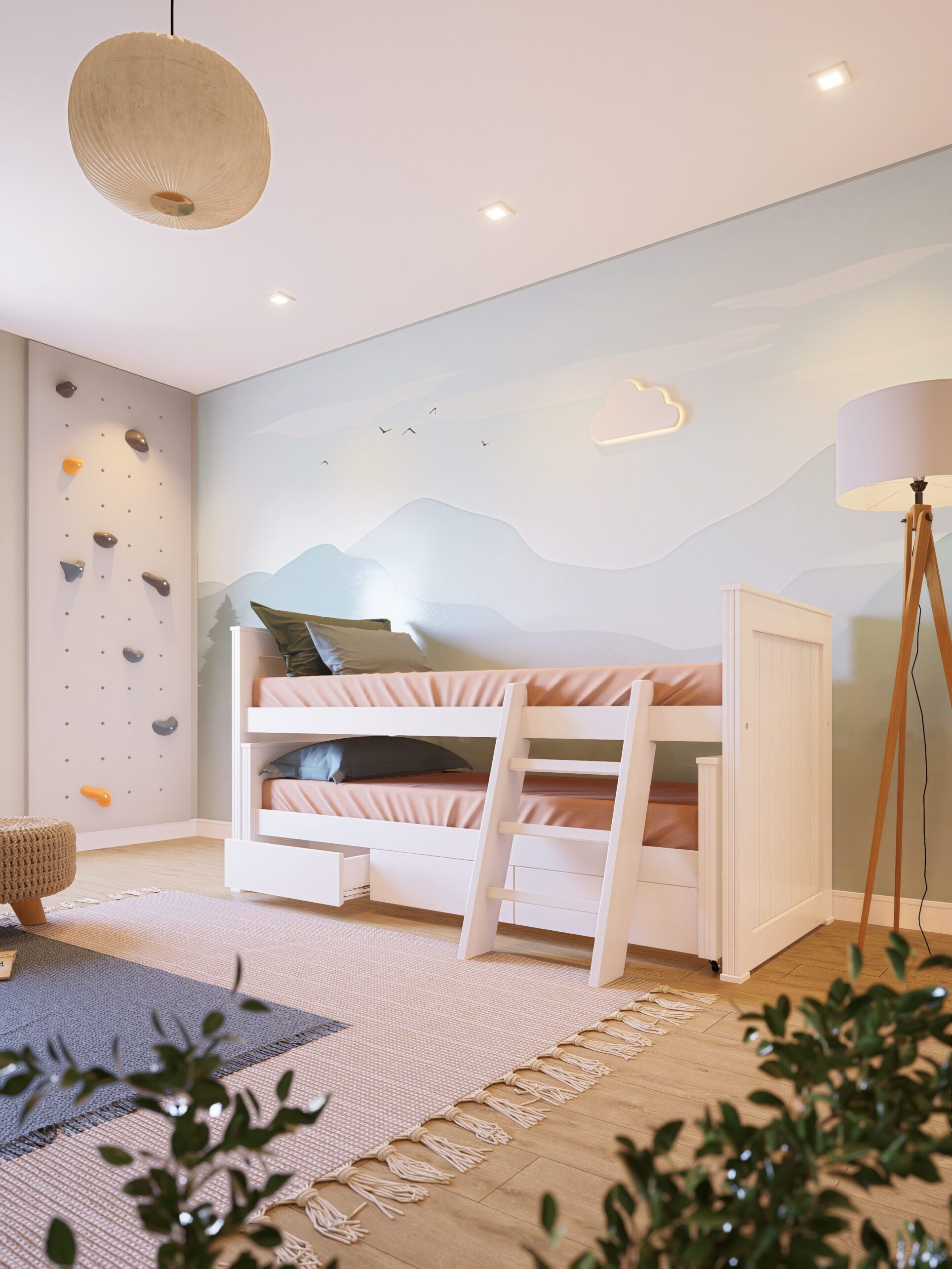 CAMA NIDO 3 CAJONES CON ESCALERA MACHIMBRADO(1)