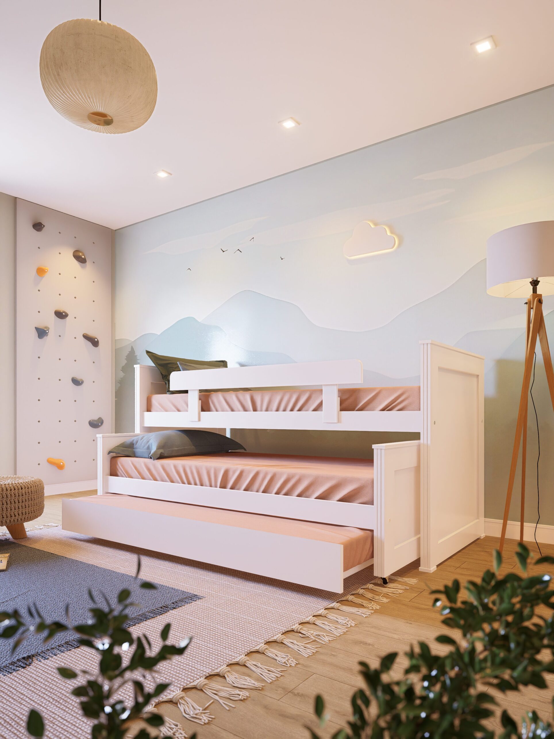 CAMA NIDO CARRO LISO CON BARANDA