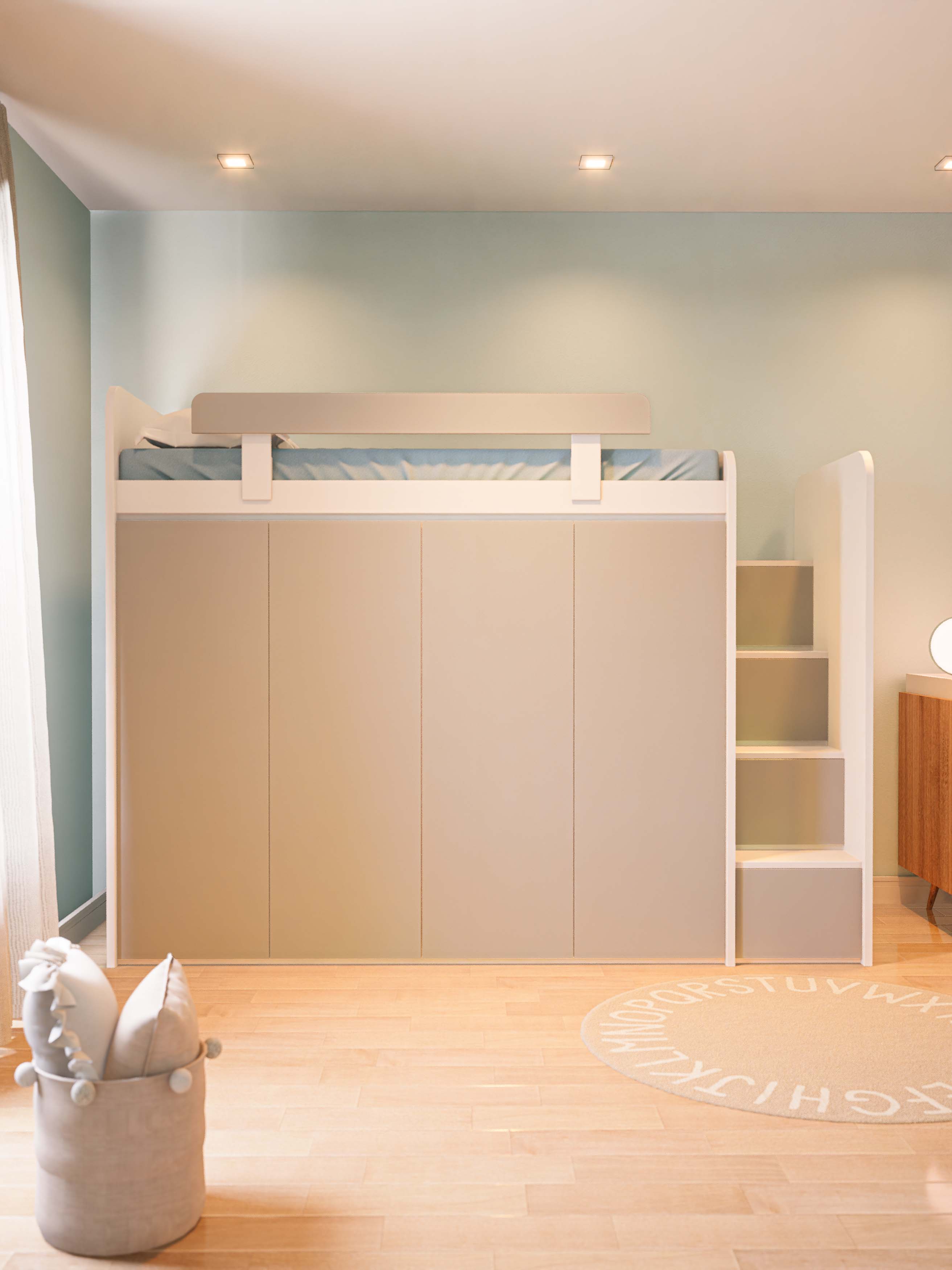 CAMA PLACARD COMPLETO GRIS